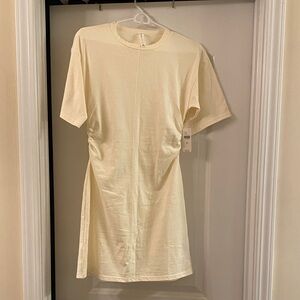 Anthropologie Cream Short Sleeve Dress